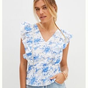 blue floral top